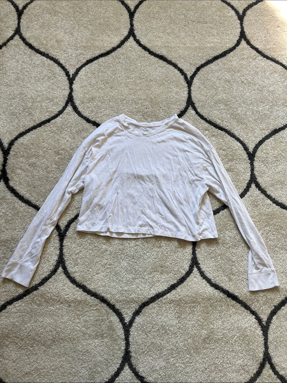 Abercrombie White Cropped Boyfriend Tee